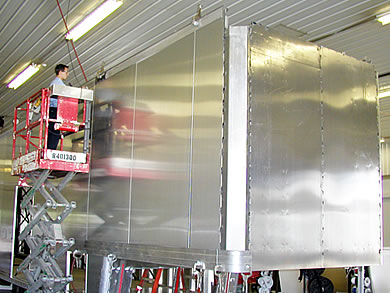 Closeup View of Trailer Exterior after Sheeting Application