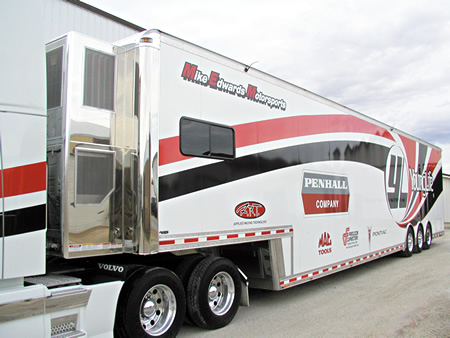 Mike and Lisa Edwards 2010 T&E 56' Pro Stock Semi Trailer - Click to Launch Photo Gallery