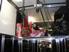 Kahne Racing T&E 53' Semi Sprint Trailer - Interior View - Upper Level Storage with Trolley System